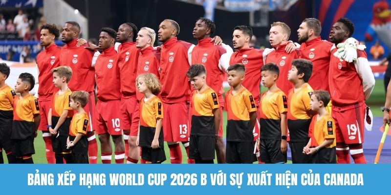Bảng xếp hạng World Cup 2026 B với sự xuất hiện của Canada 