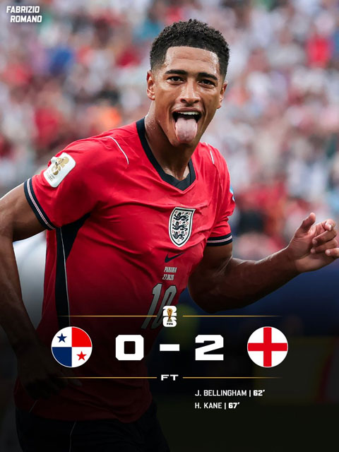 Kết quả chung cuộc Panama vs Anh