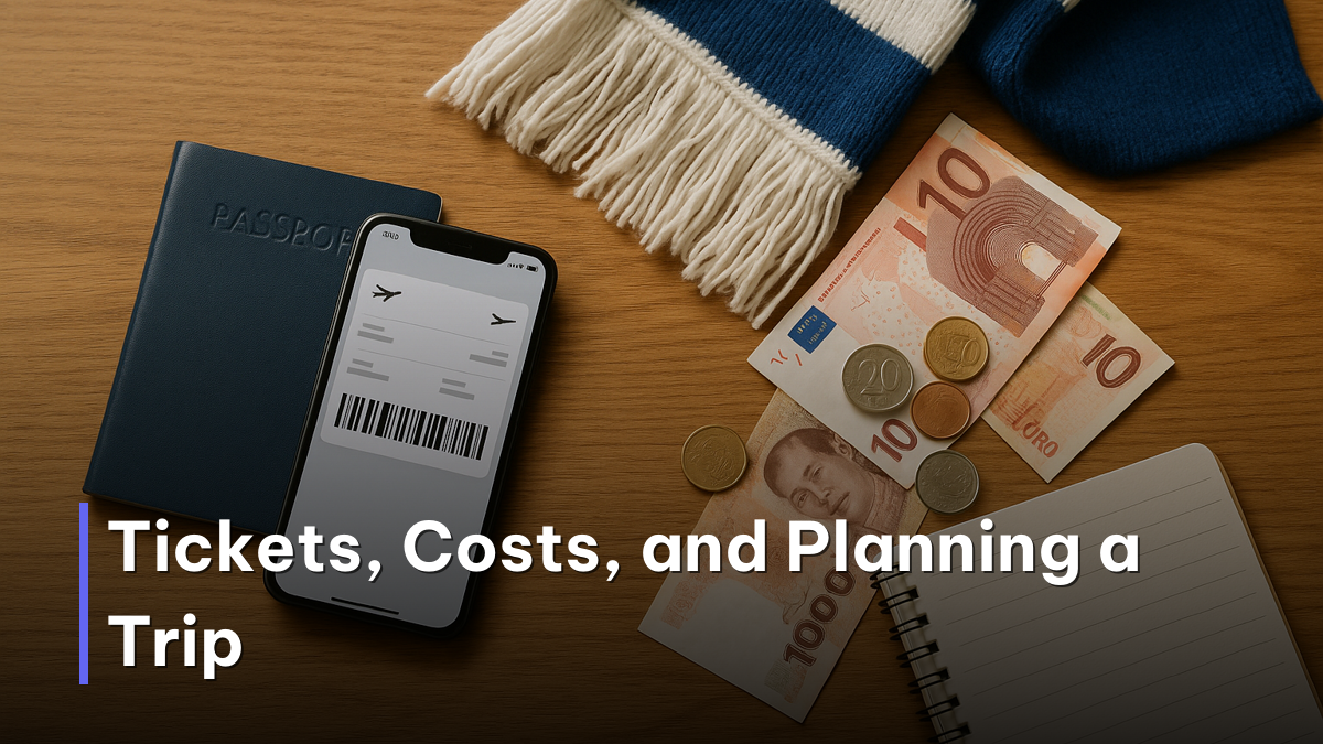 Worldcup 2026 fan travel planning with passport and tickets