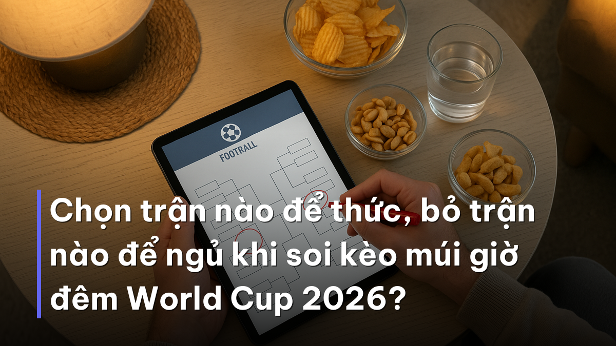 Chọn trận nào để thức, bỏ trận nào để ngủ khi soi kèo múi giờ đêm World Cup 2026? Lọc trận đáng thức khi soi kèo múi giờ đêm World Cup 2026